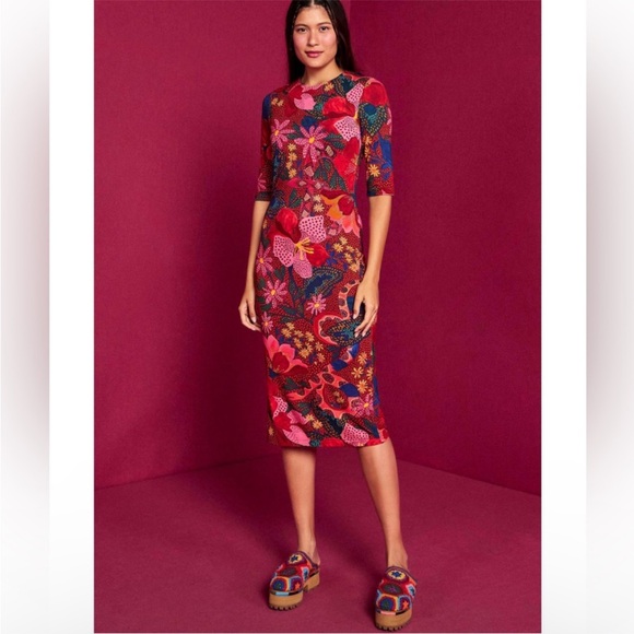Farm Rio Snake Garden Jersey Dress XS